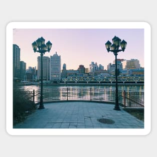 Roosevelt Island River View Sunset Sticker